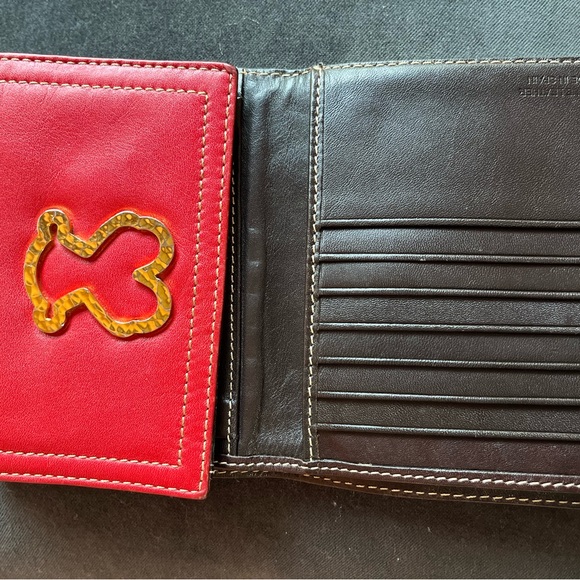 Tous Vintage Red Leather Logo Wallet - Picture 4 of 12